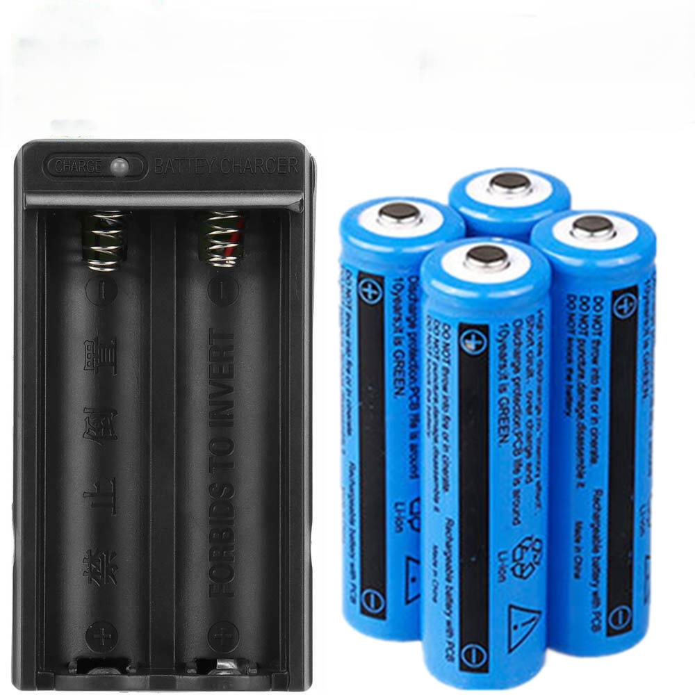 Li-ion Rechargeable Battery&Charger 3000mAh 3.7V Batteries US Plug For Torch Flashlight