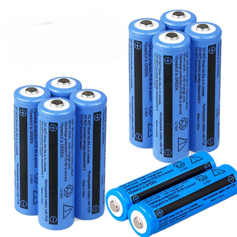 10Pcs 18650 Lithium Battery 3.7V Rechargerable Li-ion 3000mAh Batteries For Torch Flashlight Laser Headlamp