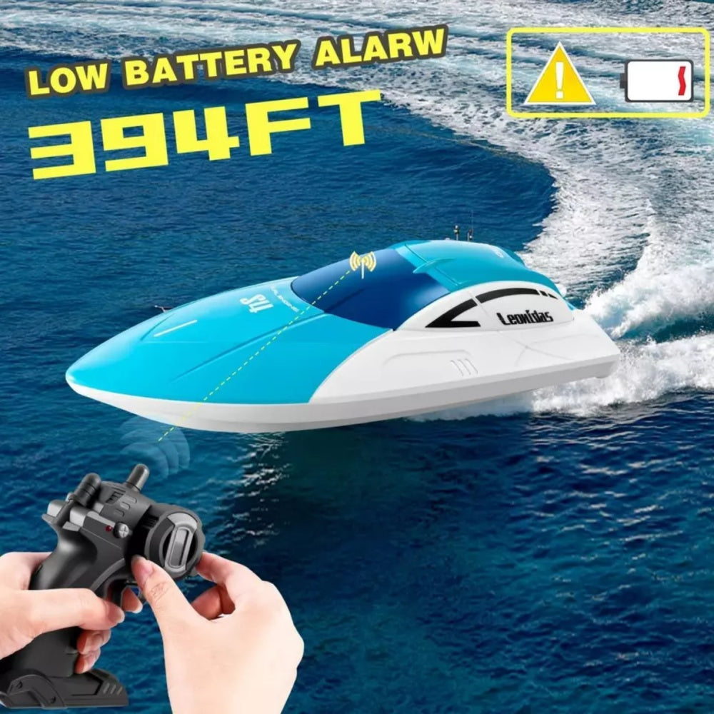 RC-Boot, Ferngesteuertes Boot Fur Kinder Und Erwachsene, 2, 4 GHz, Rennboote Fur Pools Und Seen, Alarm Bei Niedrigem Batteriestand, Kenterwiederherstellung, 2 Wiederaufladbare Battery