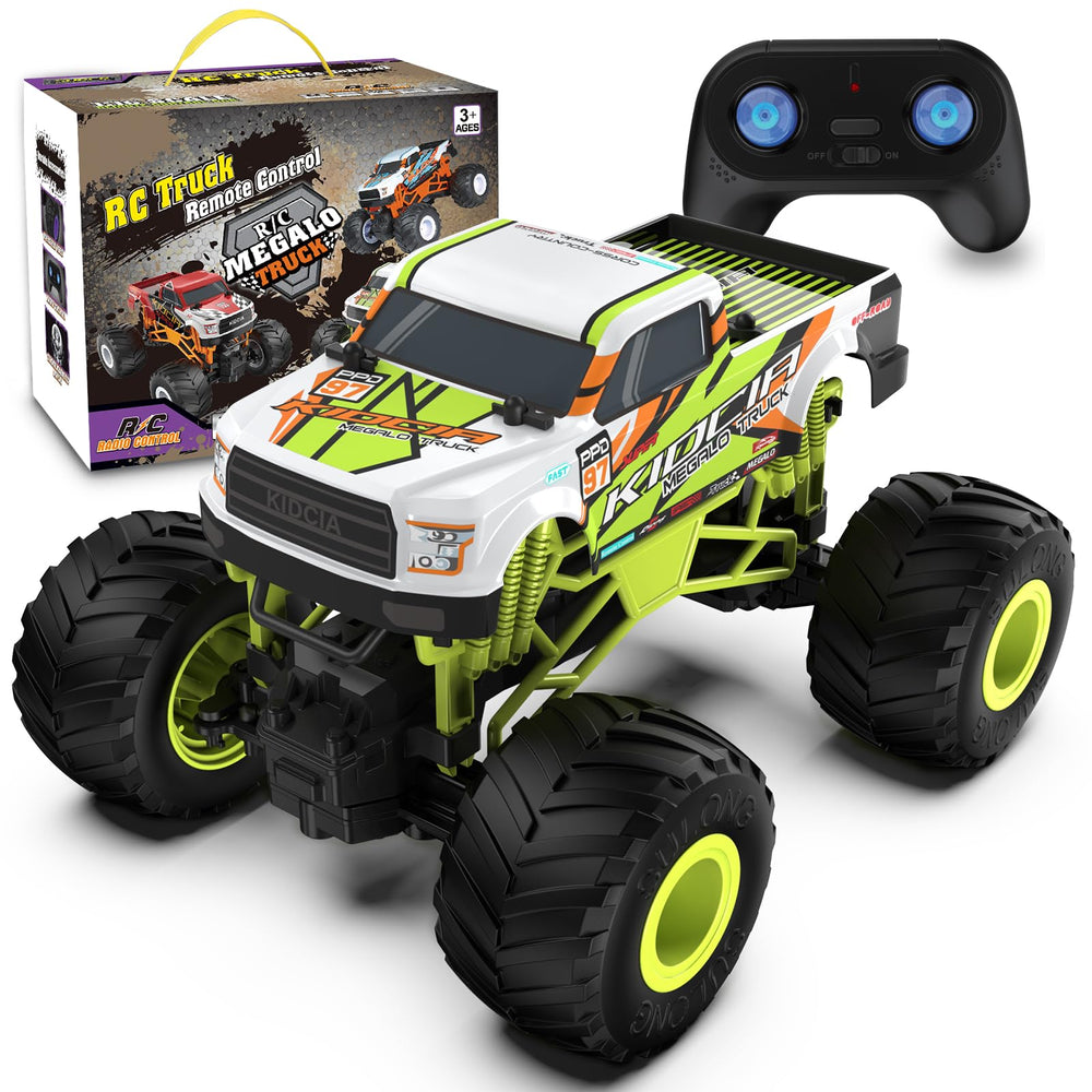 Kidcia Remote Control Car 1:16 Scale RC Monster Truck for Boys 2.4 GHz All Terrain RC Cars for Boys Girls 4-7 8-12 20 Km/h Off Road RC Truck Christmas Birthday Gift for Kids-Green