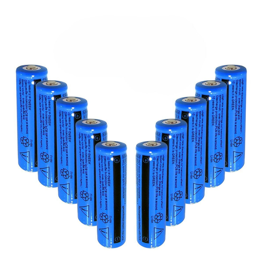 10Pcs 18650 Lithium Battery 3.7V Rechargerable Li-ion 3000mAh Batteries For Torch Flashlight Laser Headlamp