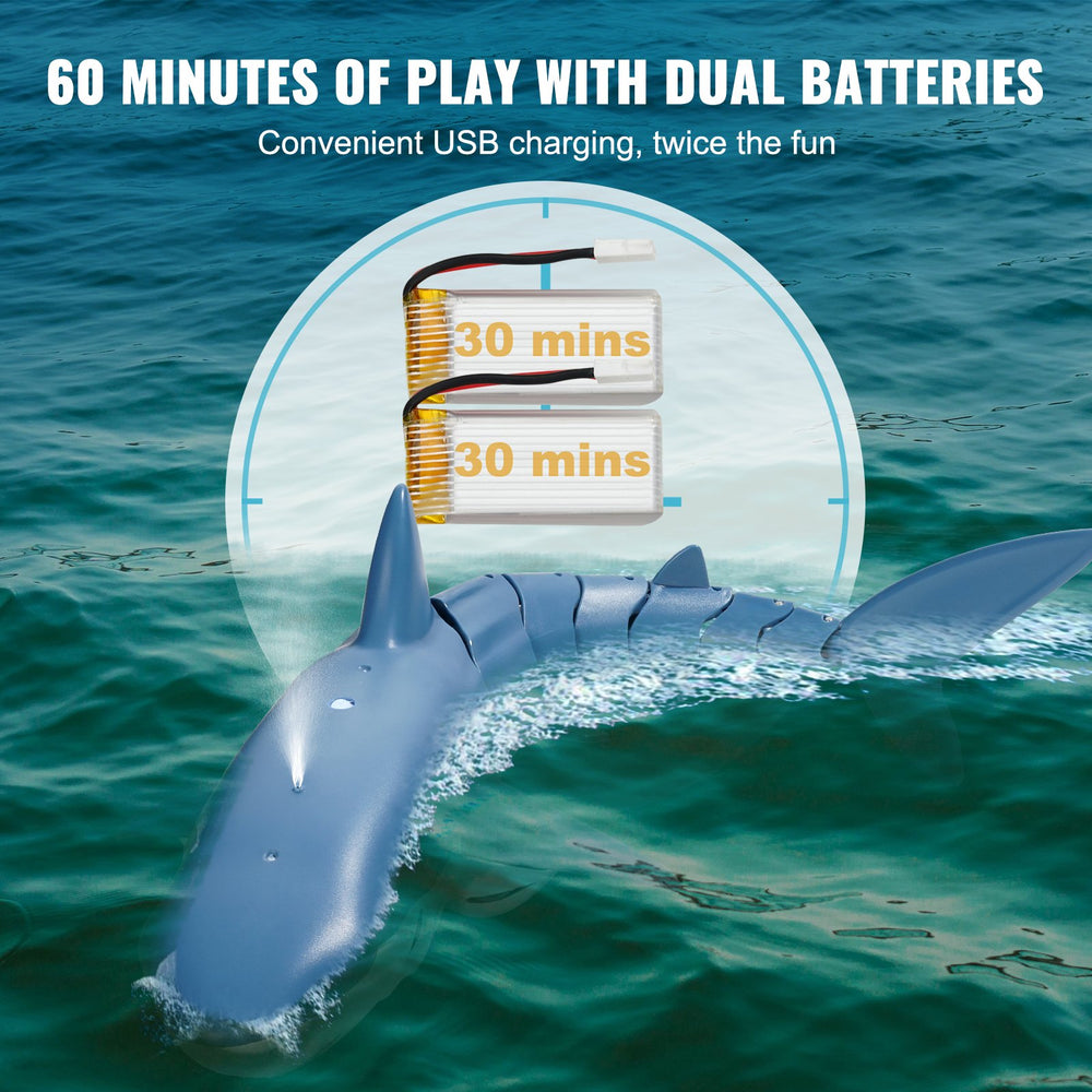 Christmas Gifts  VEVOR Remote Control Shark Toy 2.4 GHz High Speed RC Boat For Kids Adults Gift
