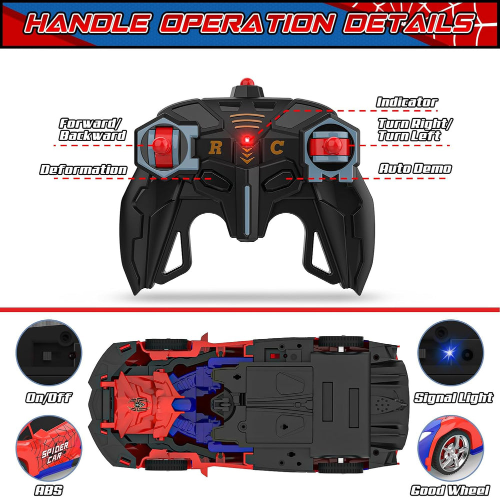 Transform Rc Cars For Boys 2.4Ghz Remote Control Car  Scale Transforming Robot, One Button Deformation 360 Rotation Car Toy Gifts For Boys