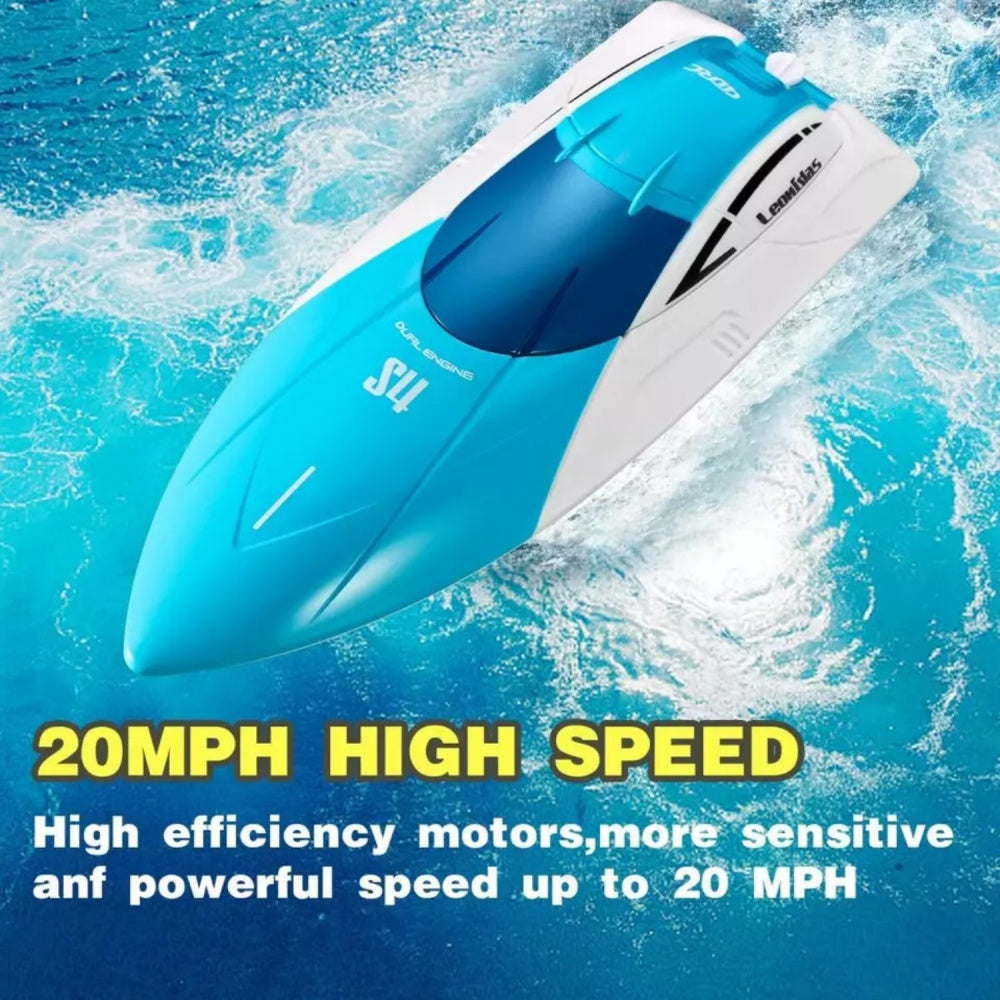 RC-Boot, Ferngesteuertes Boot Fur Kinder Und Erwachsene, 2, 4 GHz, Rennboote Fur Pools Und Seen, Alarm Bei Niedrigem Batteriestand, Kenterwiederherstellung, 2 Wiederaufladbare Battery