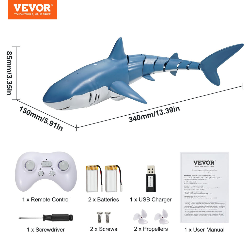 Christmas Gifts  VEVOR Remote Control Shark Toy 2.4 GHz High Speed RC Boat For Kids Adults Gift