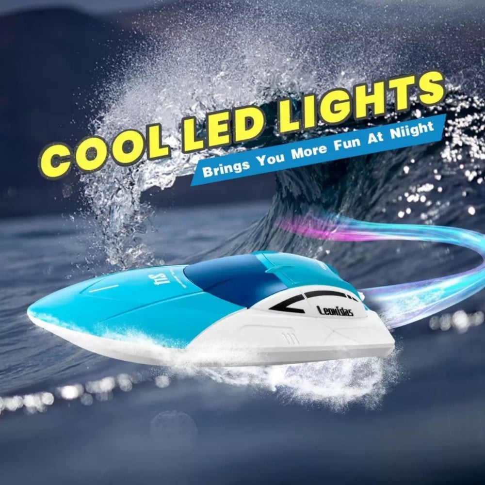 RC-Boot, Ferngesteuertes Boot Fur Kinder Und Erwachsene, 2, 4 GHz, Rennboote Fur Pools Und Seen, Alarm Bei Niedrigem Batteriestand, Kenterwiederherstellung, 2 Wiederaufladbare Battery