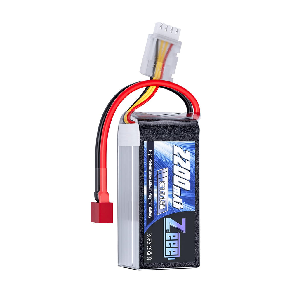 Zeee 3S 2200mAh Shorty Pack Lipo Battery 11.1V 50C Battery with Deans Plug for RC Car Truck Vehicles RC Boat RC Drone Airplane Quadcopter Helicopter FPV RC Hobby Models