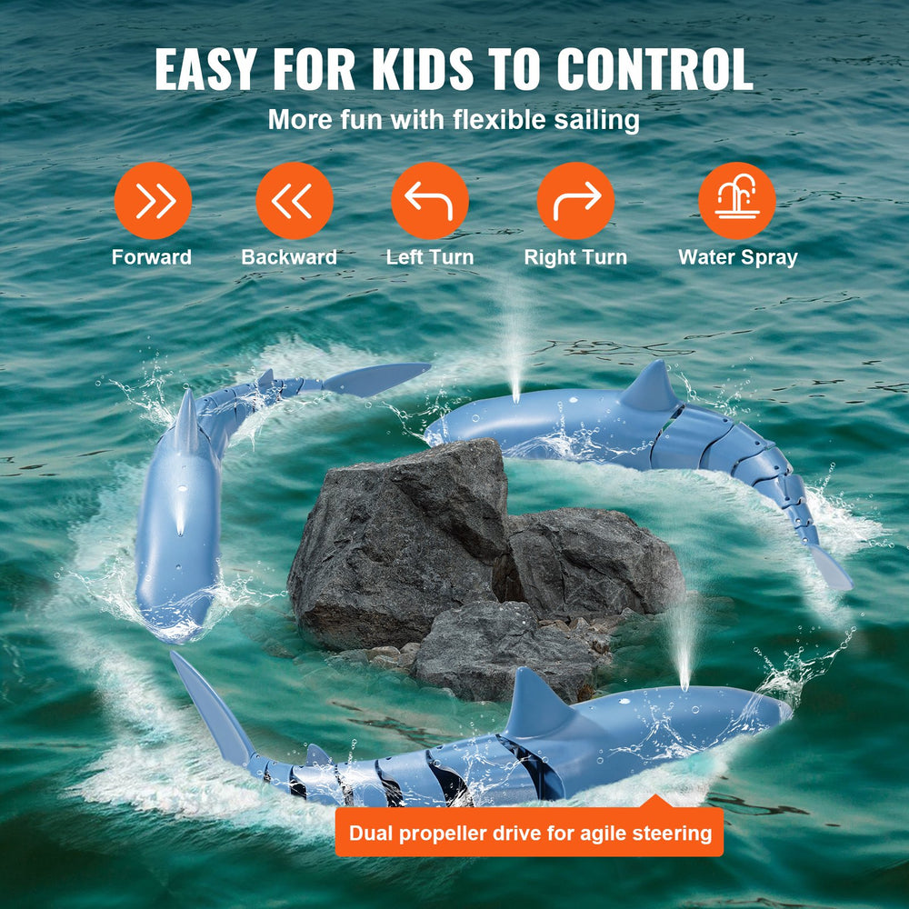 Christmas Gifts  VEVOR Remote Control Shark Toy 2.4 GHz High Speed RC Boat For Kids Adults Gift
