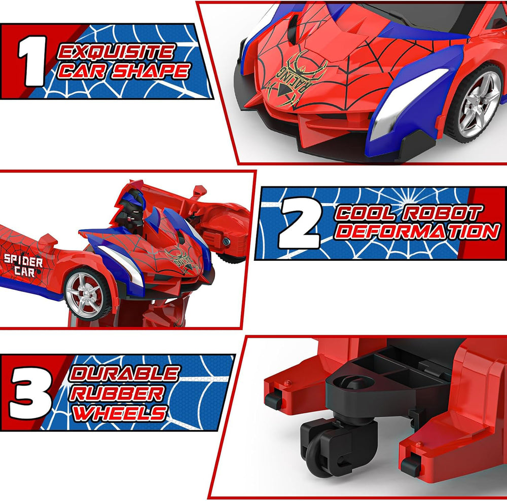 Transform Rc Cars For Boys 2.4Ghz Remote Control Car  Scale Transforming Robot, One Button Deformation 360 Rotation Car Toy Gifts For Boys