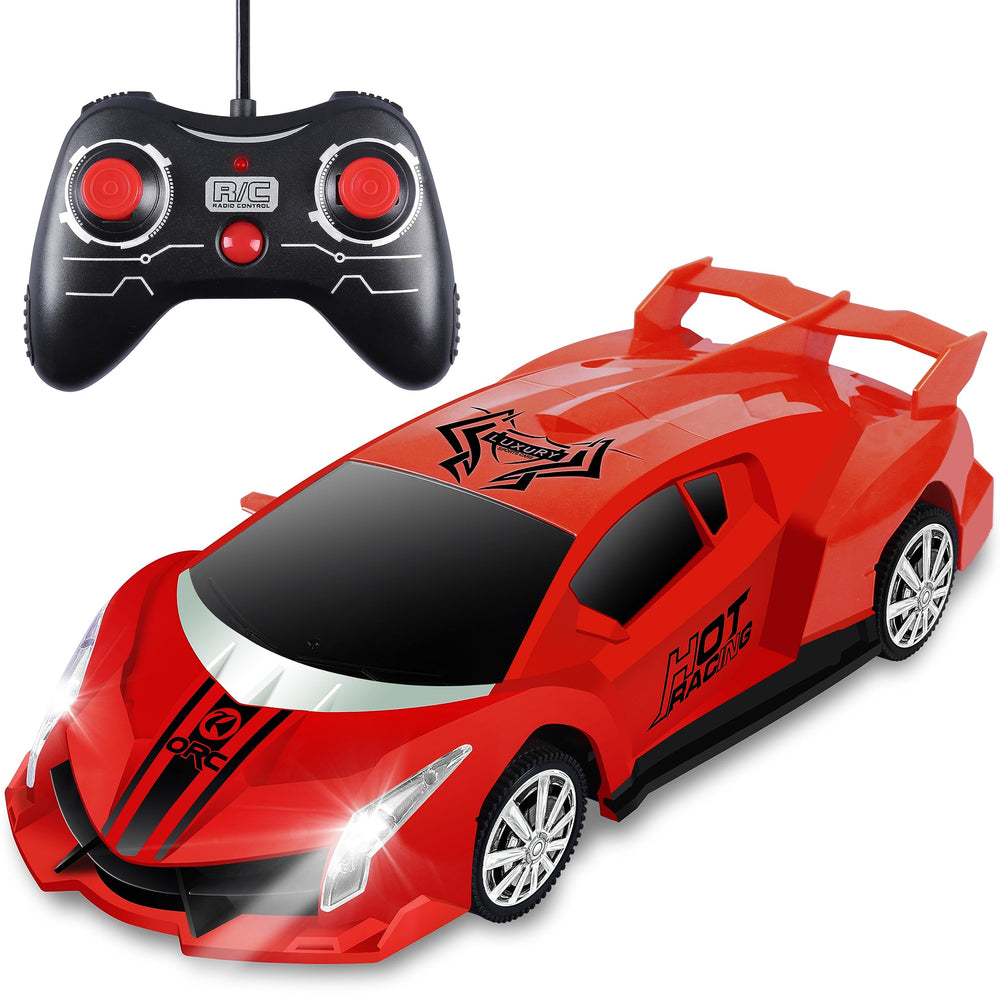 Remote Control Car 2.4Ghz 1/18 Scale Model Racing Car Toys RC Car for Kids and Boys with Cool Led Lights Hobby RC Cars Toys Birthday Gifts for Age 3 4 5 6 7 8-12 Year Old Boys Girls