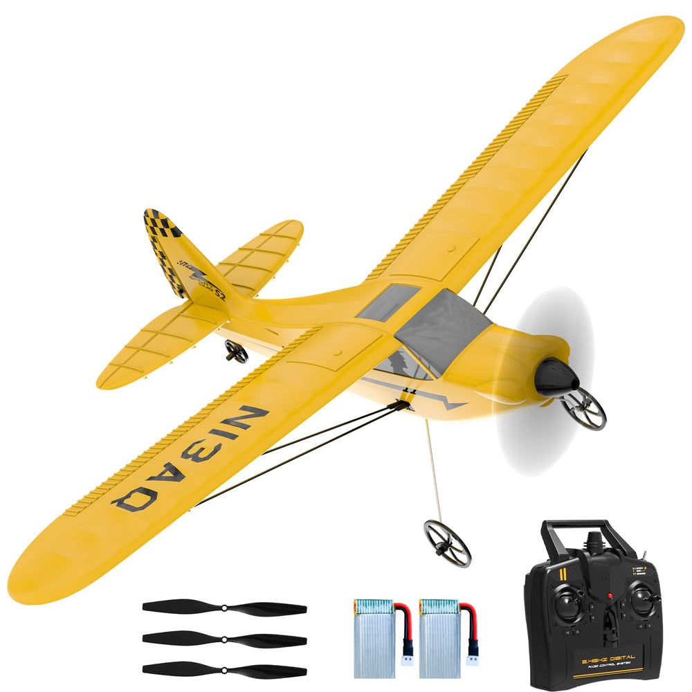 28℃ RC Plane 3 Channel Remote Control Airplane Trainer Airplane Sport Cub S2 with Propeller Saver&Xpilot Stabilization SystemOne-Key U-Turn Easy to Fly for Kids & Adults Yellow (761-14 RTF)